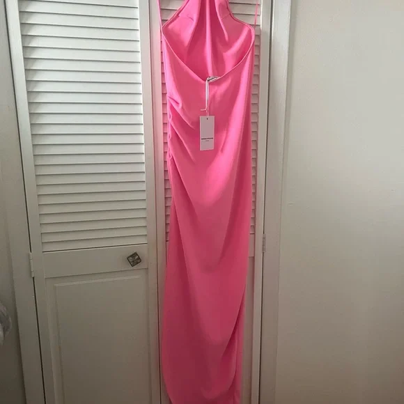 Amanda Uprichard Vibrant Pink Halter Gown - Picture 3 of 3